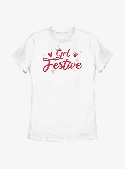 Disney Mickey Mouse Get Festive Womens T-Shirt