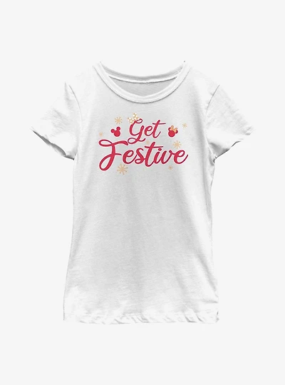 Disney Mickey Mouse Get Festive Youth Girls T-Shirt