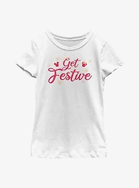 Disney Mickey Mouse Get Festive Youth Girls T-Shirt