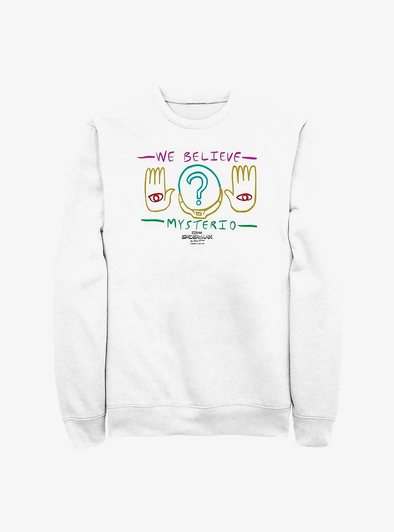 Marvel Spider-Man: No Way Home We Believe Mysterio Crew Sweatshirt