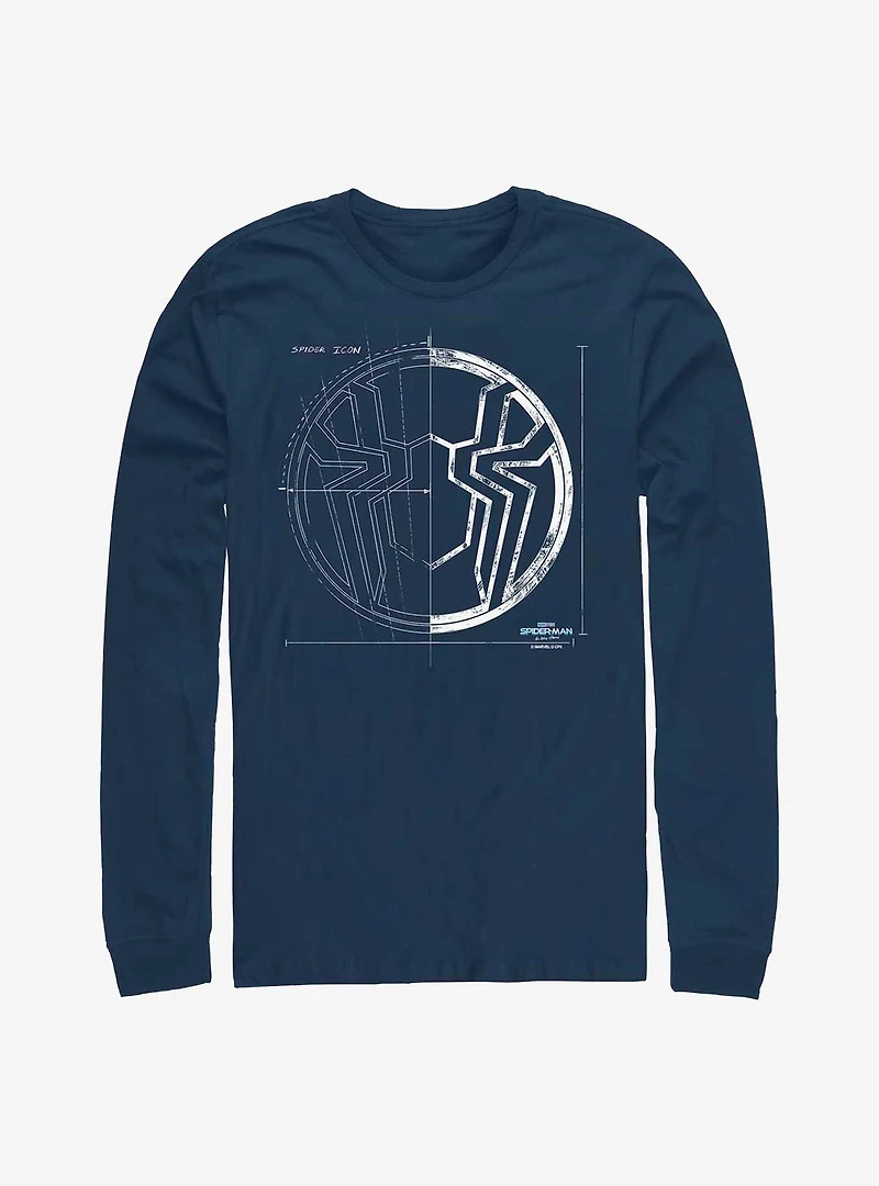 Marvel Spider-Man: No Way Home Grid White Long-Sleeve T-Shirt