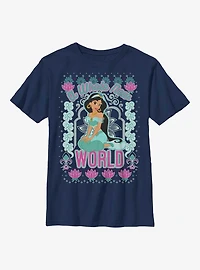 Disney Aladdin Jasmine A Whole New World Pattern Youth T-Shirt