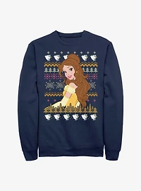 Disney Beauty And The Beast Belle Teacup Ugly Sweater Pattern Sweatshirt