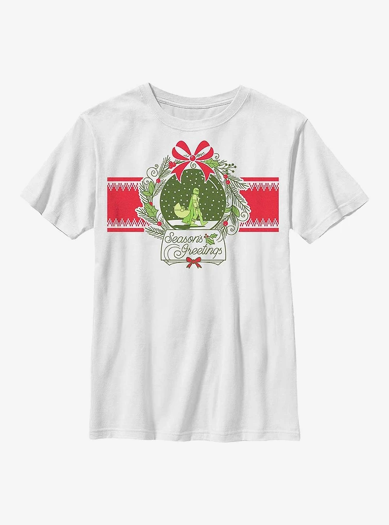 Star Wars The Mandalorian Snow Globe Season's Greetings Youth T-Shirt