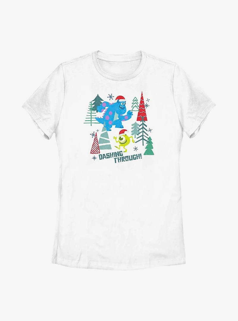 Disney Pixar Monsters, Inc. Dashing Through Womens T-Shirt