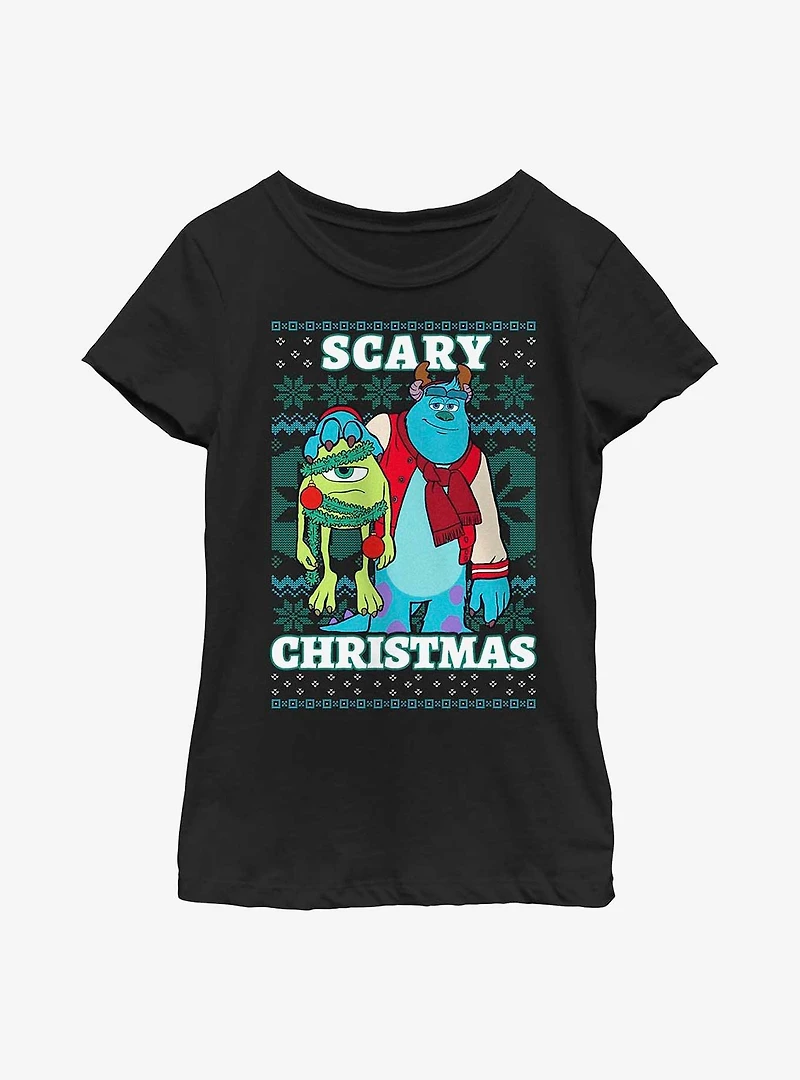 Disney Pixar Monsters, Inc. Scary Christmas Youth Girls T-Shirt