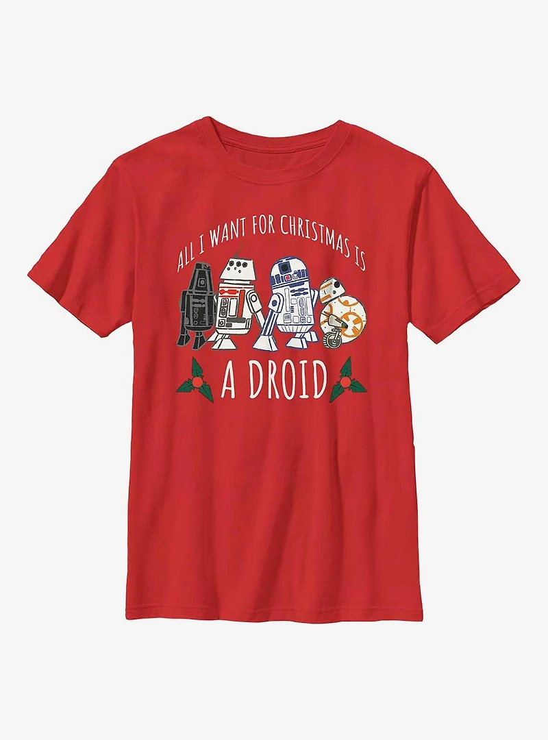 Star Wars Want For Christmas Is A Droid Youth T-Shirt