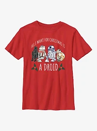 Star Wars Want For Christmas Is A Droid Youth T-Shirt