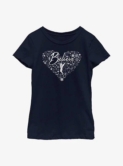 Disney Tinkerbell Believe Winter Fill Youth Girls T-Shirt