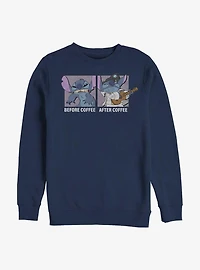 Disney Lilo & Stitch Before Coffee After Crew Sweatshirt