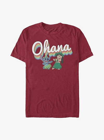 Disney Lilo & Stitch Rainbow Ohana T-Shirt