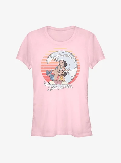 Disney Lilo & Stitch Retro Rainbow Girls T-Shirt