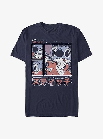 Disney Lilo & Stitch Japanese Text T-Shirt