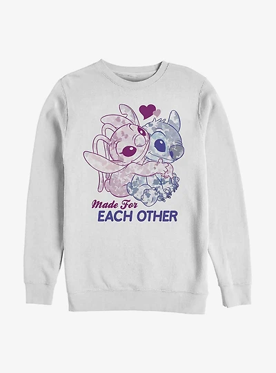 Disney Lilo & Stitch Made For Eachother Crew Sweatshirt