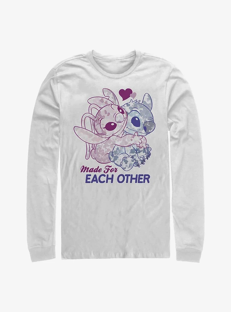 Disney Lilo & Stitch Made For Eachother Long-Sleeve T-Shirt