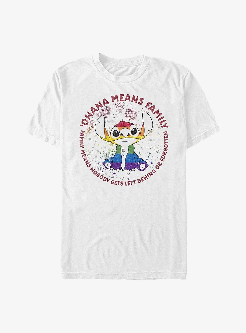 Disney Stitch Ohana Means Family Rainbow Pride T-Shirt