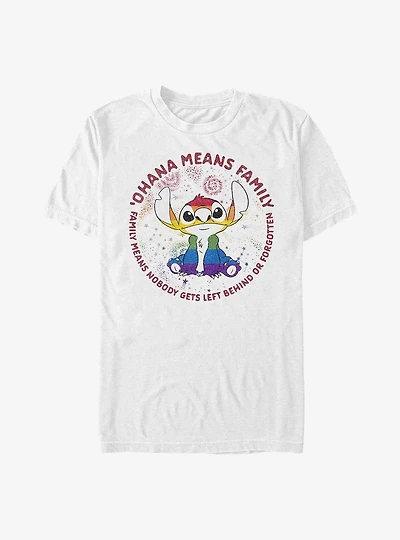 Disney Stitch Ohana Means Family Rainbow Pride T-Shirt
