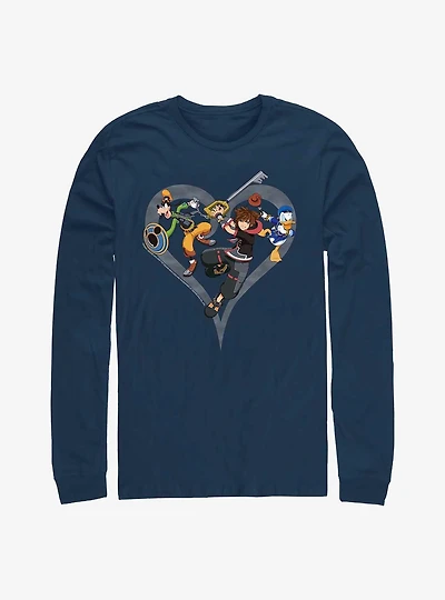 Disney Kingdom Hearts Sora Goofy Donald Long-Sleeve T-Shirt