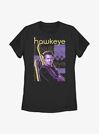 Marvel Hawkeye Stacked Hero Womens T-Shirt
