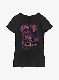 Marvel Hawkeye Bolt Slinger Collage Youth Girls T-Shirt