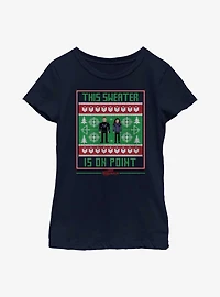 Marvel Hawkeye On Point Fairisle Pattern Youth Girls T-Shirt