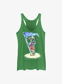 Disney Kingdom Hearts Sora With Flag Womens Tank Top