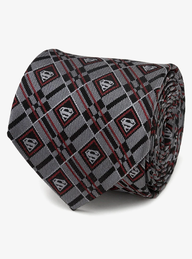 DC Comics Superman Geometric Gray Silk Tie