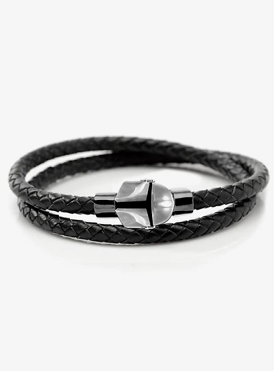 Star Wars The Mandalorian Helmet Double Wrap Stainless Steel Bracelet
