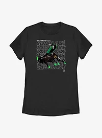 BattleBots Sawblaze Hero Stack Text Womens T-Shirt