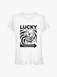Marvel Hawkeye Lucky Close Up Girls T-Shirt