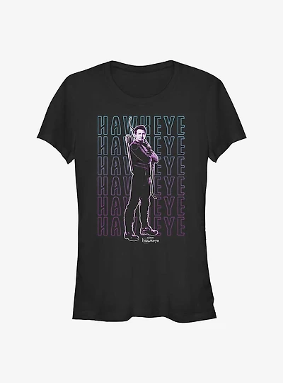 Marvel Hawkeye Stacked Girls T-Shirt