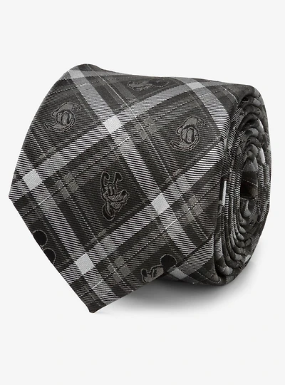 Disney Mickey Mouse Mickey & Friends Charcoal Plaid Tie