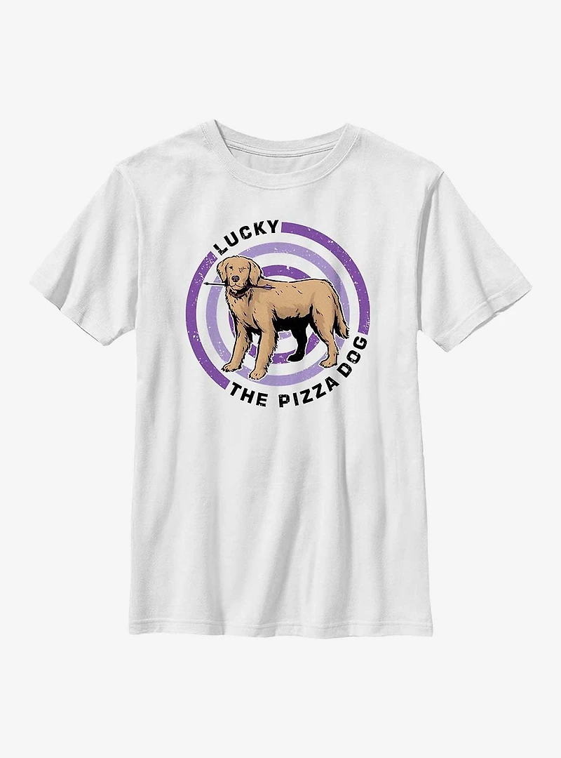 Marvel Hawkeye Pizza Dog Bullseye Youth T-Shirt