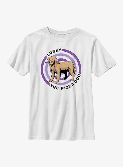 Marvel Hawkeye Pizza Dog Bullseye Youth T-Shirt