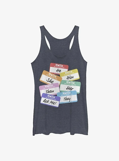 Rainbow Pronouns Girls Tank