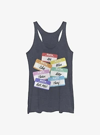 Rainbow Pronouns Girls Tank