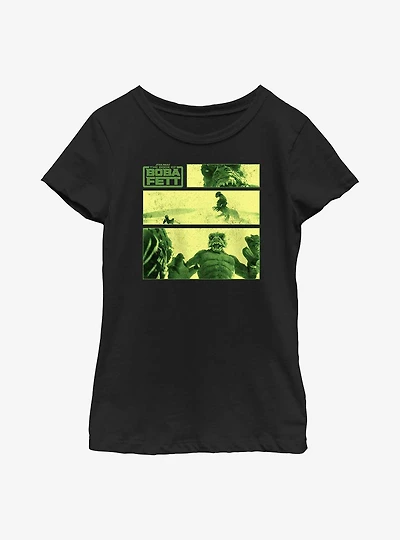 Star Wars The Book Of Boba Fett Story Panels Youth T-Shirt