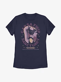 Star Wars Book Of Boba Fett Garsa Fwip Sanctuary Womens T-Shirt