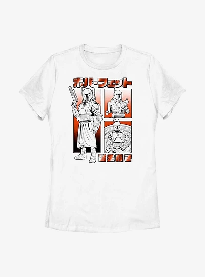 Star Wars The Mandalorian Boba Fett Manga Womens T-Shirt