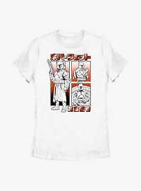 Star Wars The Mandalorian Boba Fett Manga Womens T-Shirt