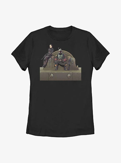 Star Wars The Mandalorian Throne Of Boba Fett Womens T-Shirt