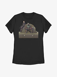 Star Wars The Mandalorian Throne Of Boba Fett Womens T-Shirt