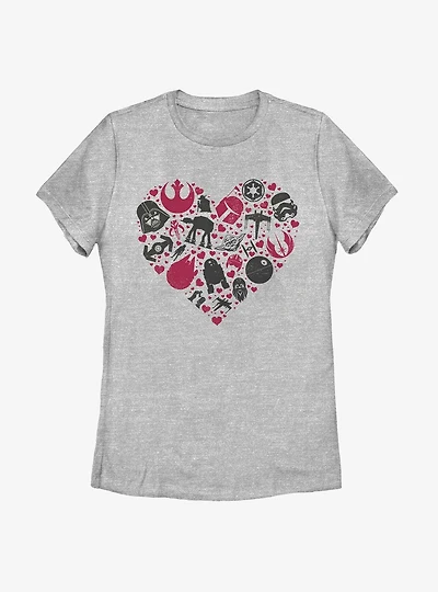 Star Wars Heart Icons Womens T-Shirt