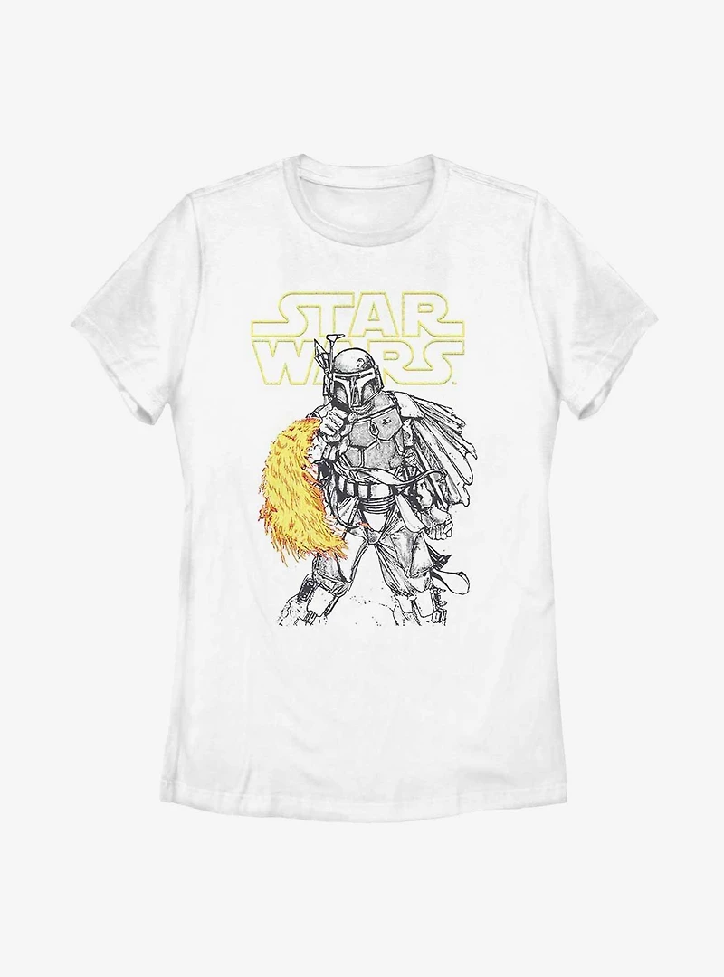 Star Wars Boba Fett Heat Thrower Womens T-Shirt