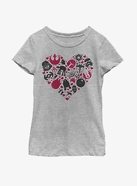 Star Wars Heart Icons Youth Girls T-Shirt