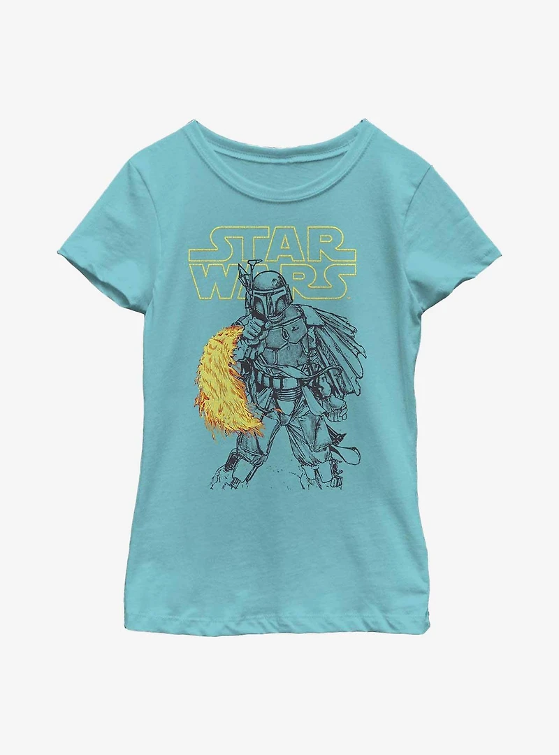 Star Wars Boba Fett Heat Thrower Youth Girls T-Shirt