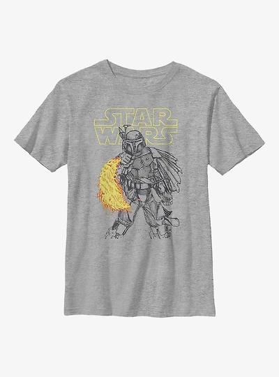 Star Wars Boba Fett Heat Thrower Youth T-Shirt