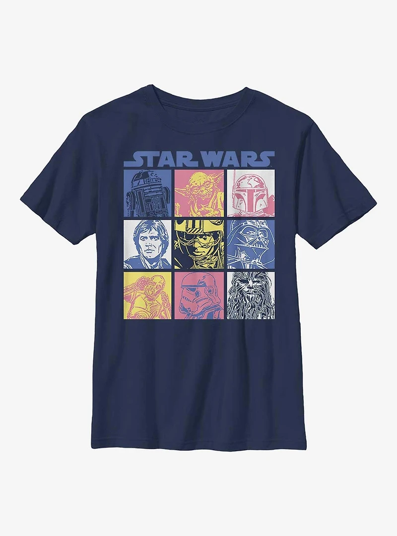 Star Wars Pastel Nine Box Youth T-Shirt