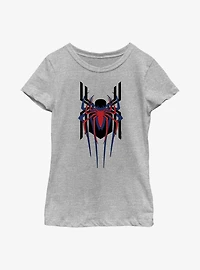 Marvel Spider-Man Triple Emblem Stacked Youth Girls T-Shirt
