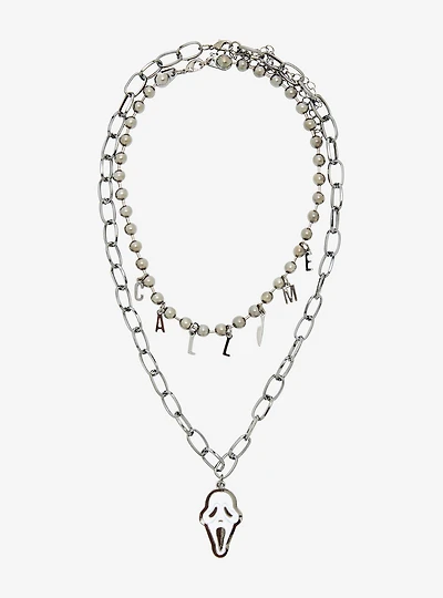 Scream Ghost Face Call Me Chain Necklace Set